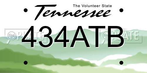 434ATB Tennessee License Plate