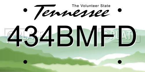 434BMFD Tennessee License Plate