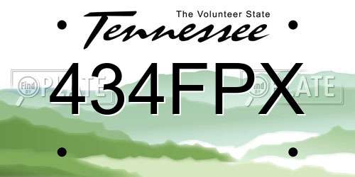 434FPX Tennessee License Plate