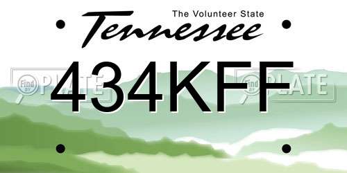 434KFF Tennessee License Plate