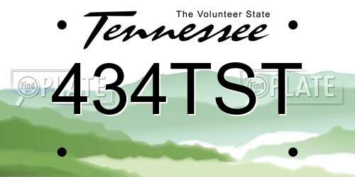 434TST Tennessee License Plate