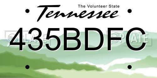 435BDFC Tennessee License Plate