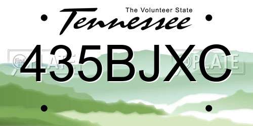 435BJXC Tennessee License Plate