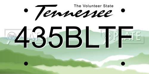 435BLTF Tennessee License Plate