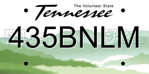 435BNLM Tennessee License Plate
