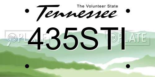 435STI Tennessee License Plate