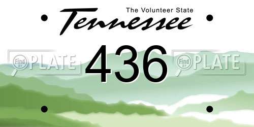 436 Tennessee License Plate