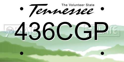 436CGP Tennessee License Plate