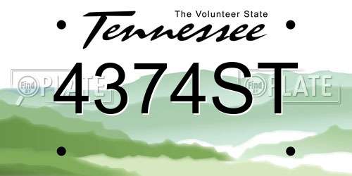 4374ST Tennessee License Plate