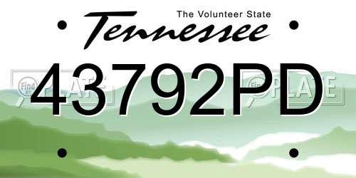 43792PD Tennessee License Plate