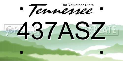 437ASZ Tennessee License Plate