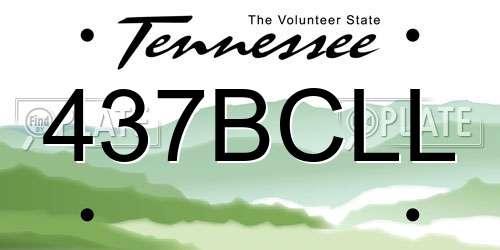 437BCLL Tennessee License Plate