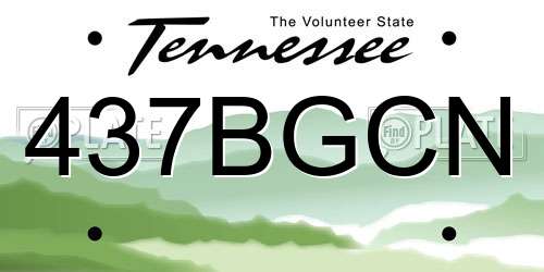 437BGCN Tennessee License Plate