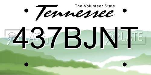 437BJNT Tennessee License Plate