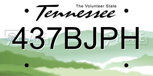 437BJPH Tennessee License Plate