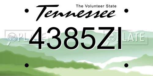 4385ZI Tennessee License Plate