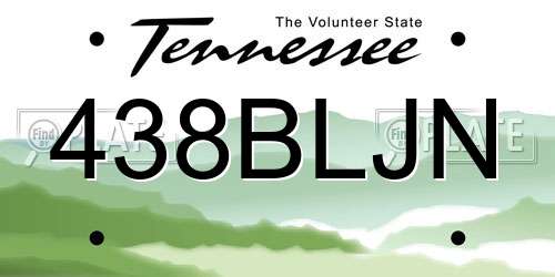 438BLJN Tennessee License Plate