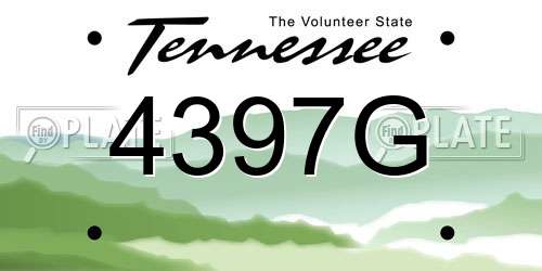 4397G Tennessee License Plate