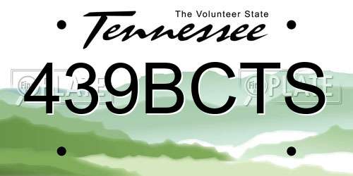 439BCTS Tennessee License Plate