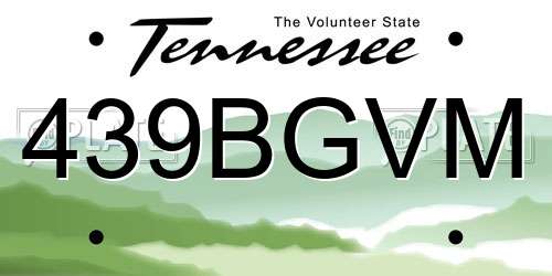 439BGVM Tennessee License Plate