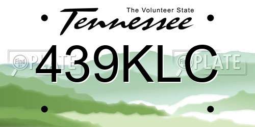 439KLC Tennessee License Plate
