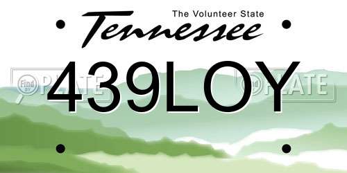 439LOY Tennessee License Plate