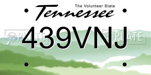 439VNJ Tennessee License Plate