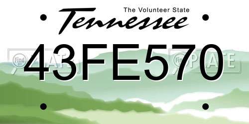 43FE570 Tennessee License Plate