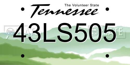 43LS505 Tennessee License Plate