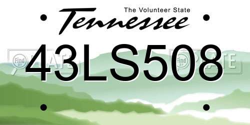 43LS508 Tennessee License Plate
