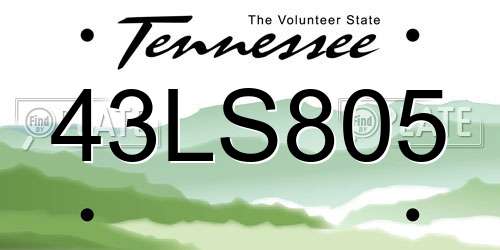 43LS805 Tennessee License Plate