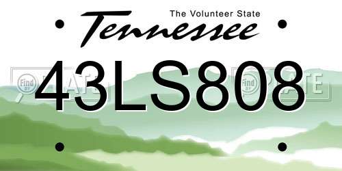 43LS808 Tennessee License Plate