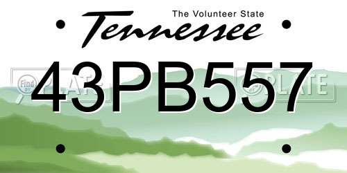 43PB557 Tennessee License Plate