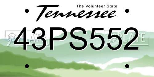 43PS552 Tennessee License Plate