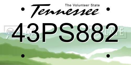43PS882 Tennessee License Plate