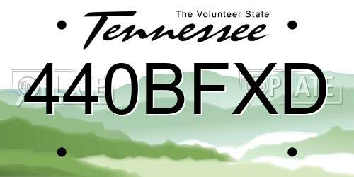 440BFXD Tennessee License Plate