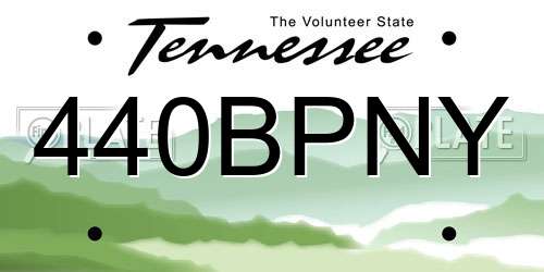 440BPNY Tennessee License Plate
