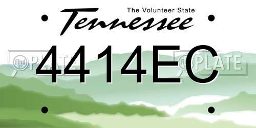 4414EC Tennessee License Plate