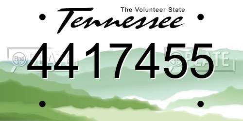 4417455 Tennessee License Plate