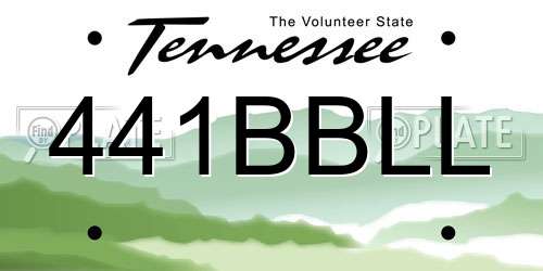 441BBLL Tennessee License Plate