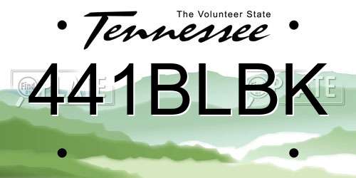 441BLBK Tennessee License Plate