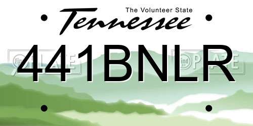 441BNLR Tennessee License Plate