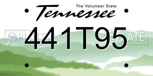 441T95 Tennessee License Plate