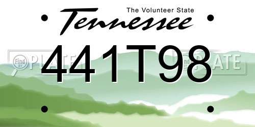 441T98 Tennessee License Plate