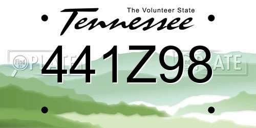 441Z98 Tennessee License Plate
