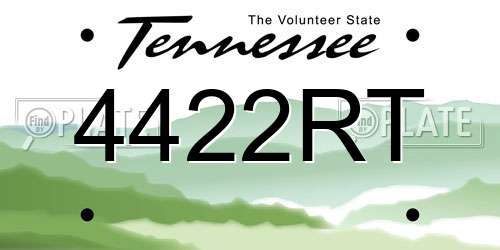 4422RT Tennessee License Plate