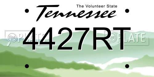 4427RT Tennessee License Plate