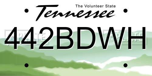 442BDWH Tennessee License Plate