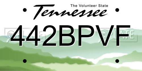 442BPVF Tennessee License Plate