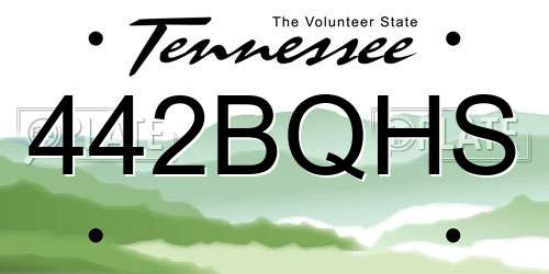 442BQHS Tennessee License Plate